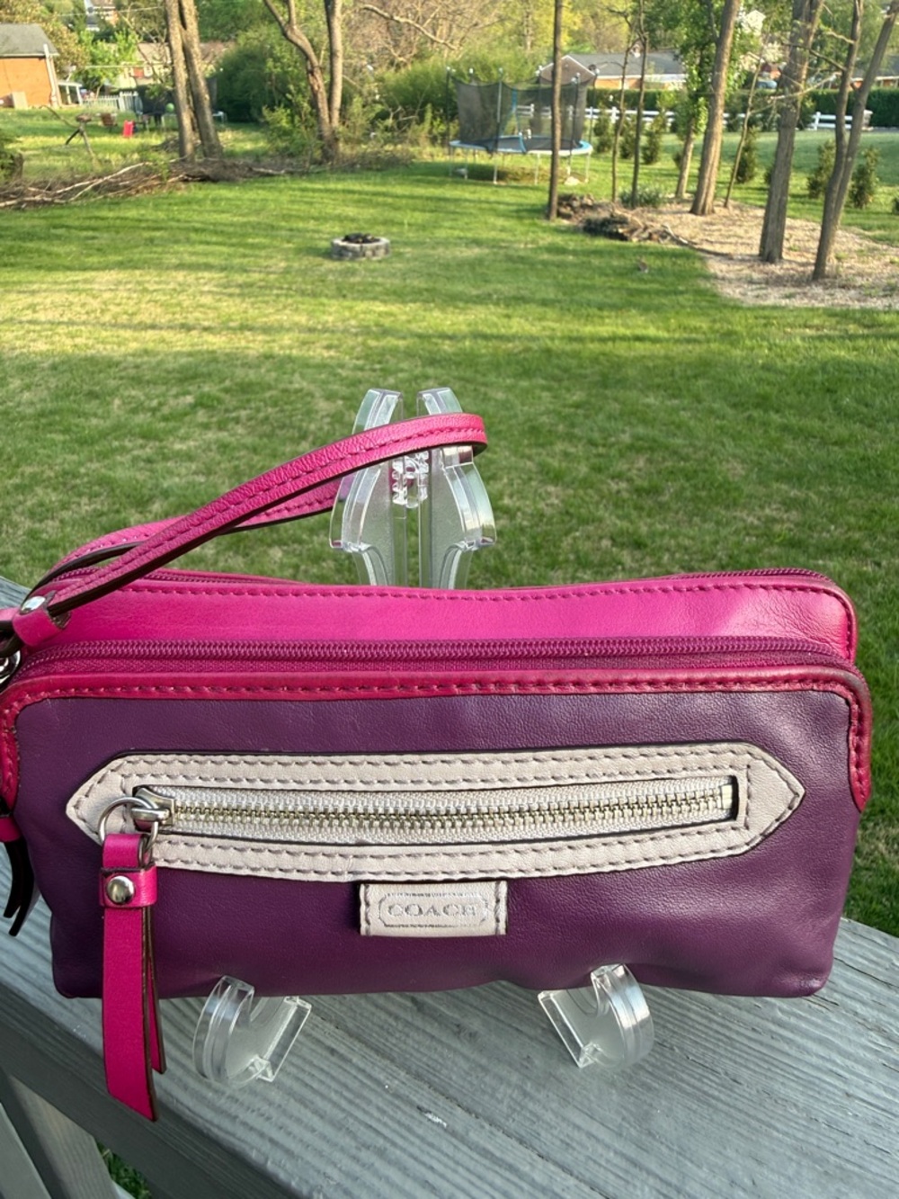 Coach Daisy Spectator Colorblock Leather Zip Wallet/Wristlet (EUC)